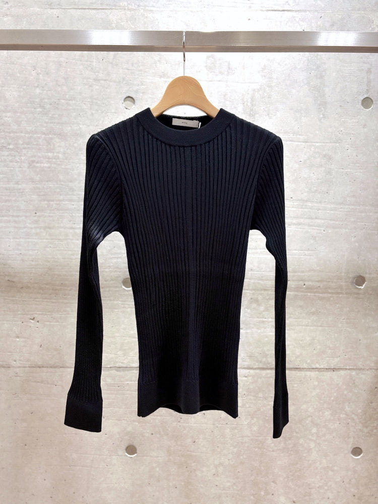 HYKE / WIDE RIBBED SWEATER / BLACK / 11435 /