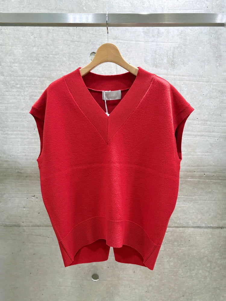 WALANCE / COTTON SILK DOUBLEFACE VEST / RED / 3263-004