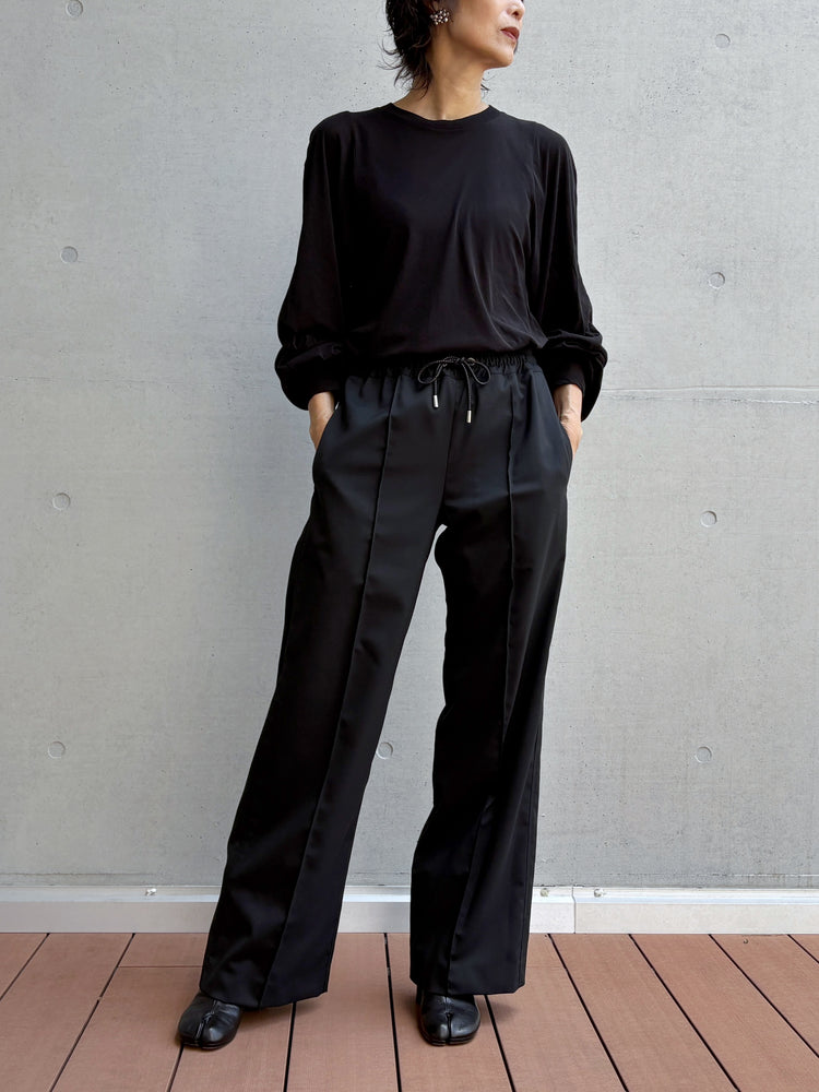 CINOH / TWILL RELAXED PANTS / BLACK / E-60-002