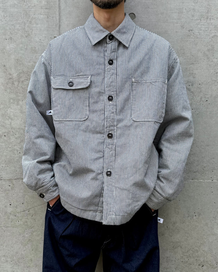 DESCENDANT / CRA90 HICKORY STRIPE JACKET POST O'ALLS / NAVY STRIPE / 252PODS-JKM01