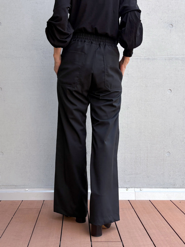 CINOH / TWILL RELAXED PANTS / BLACK / E-60-002