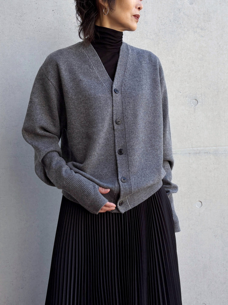 HYKE / LAMBSWOOL CARDIGAN / TOP GRAY / 11430 /