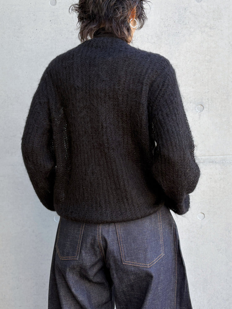 HYKE / MOHAIR CARDIGAN / BLACK / 11433 /