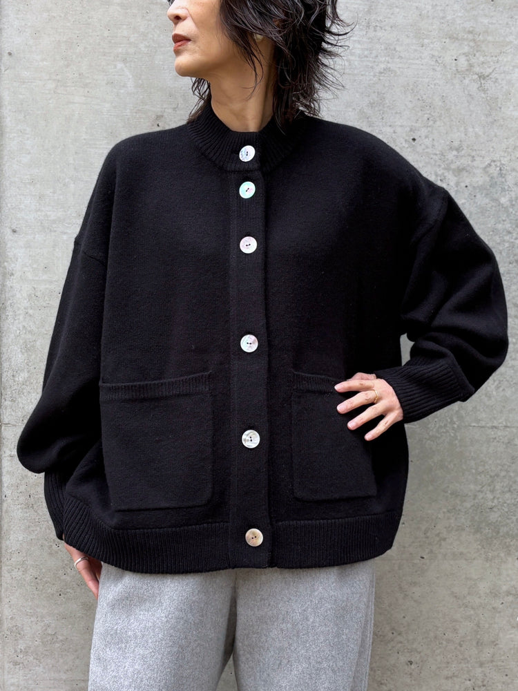 någonstans / box cardigan  / Black / 470IA870-1701