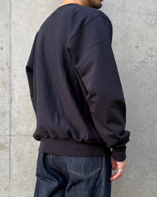 AURALEE / ELASTIC HIGH GAUGE SWEAT P/O / INK BLACK / A26SP02NU