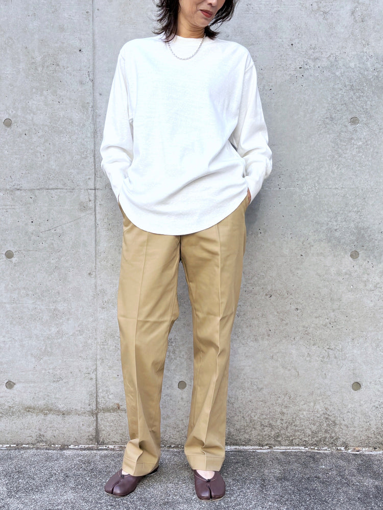 THE SHINZONE / WASHED HIGH WAIST CHINO PANTS / BEIGE/ 23MMSPA07