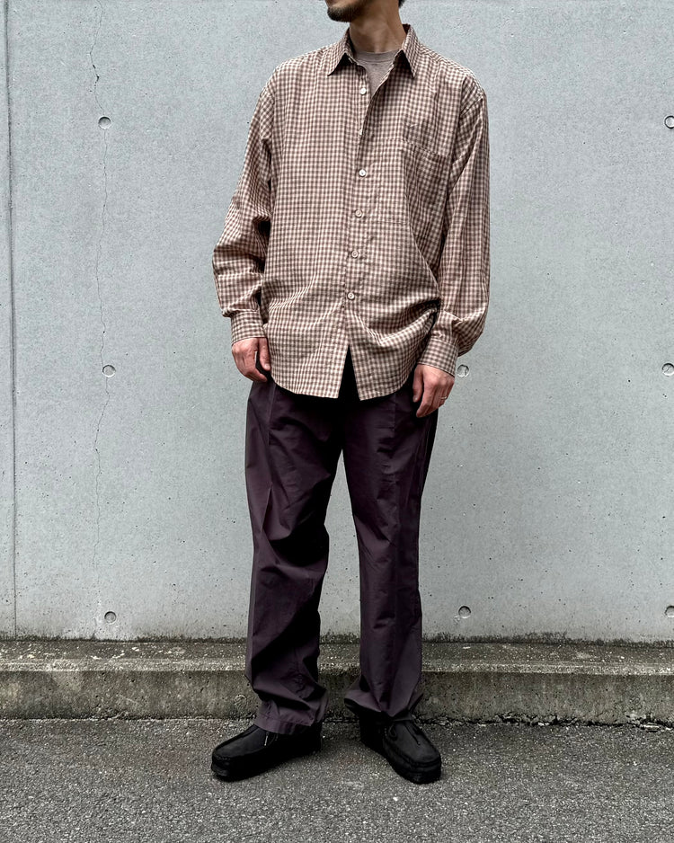 AURALEE / AIRY LIGHT COTTON CHECK BIG SHIRT / BROWN GINGHAM CHECK / A26SS01GC