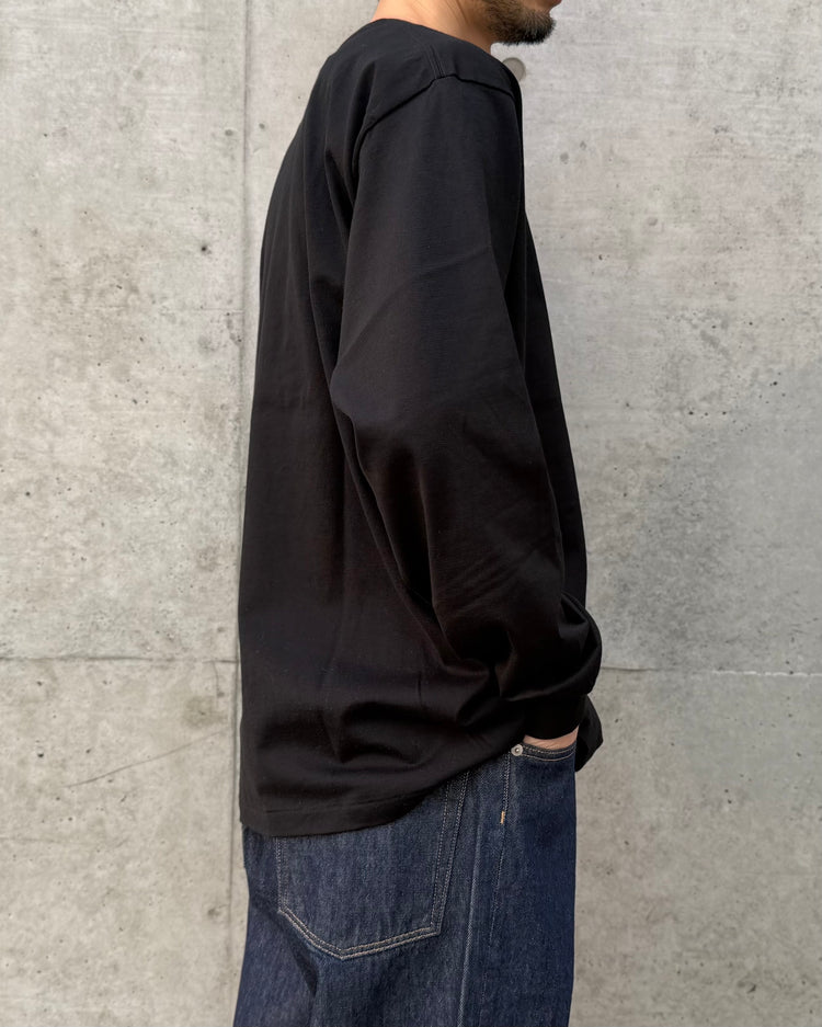 AURALEE / LUSTER PLAITING L/S TEE / BLACK / A00P01GT