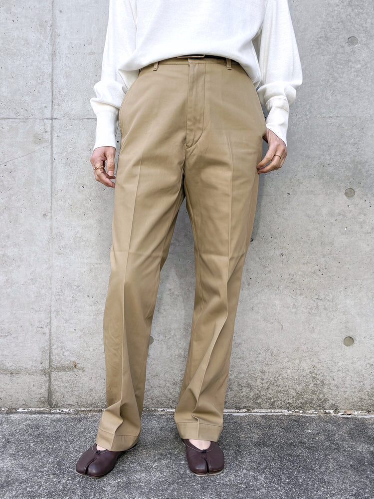 THE SHINZONE / WASHED HIGH WAIST CHINO PANTS / BEIGE/ 23MMSPA07