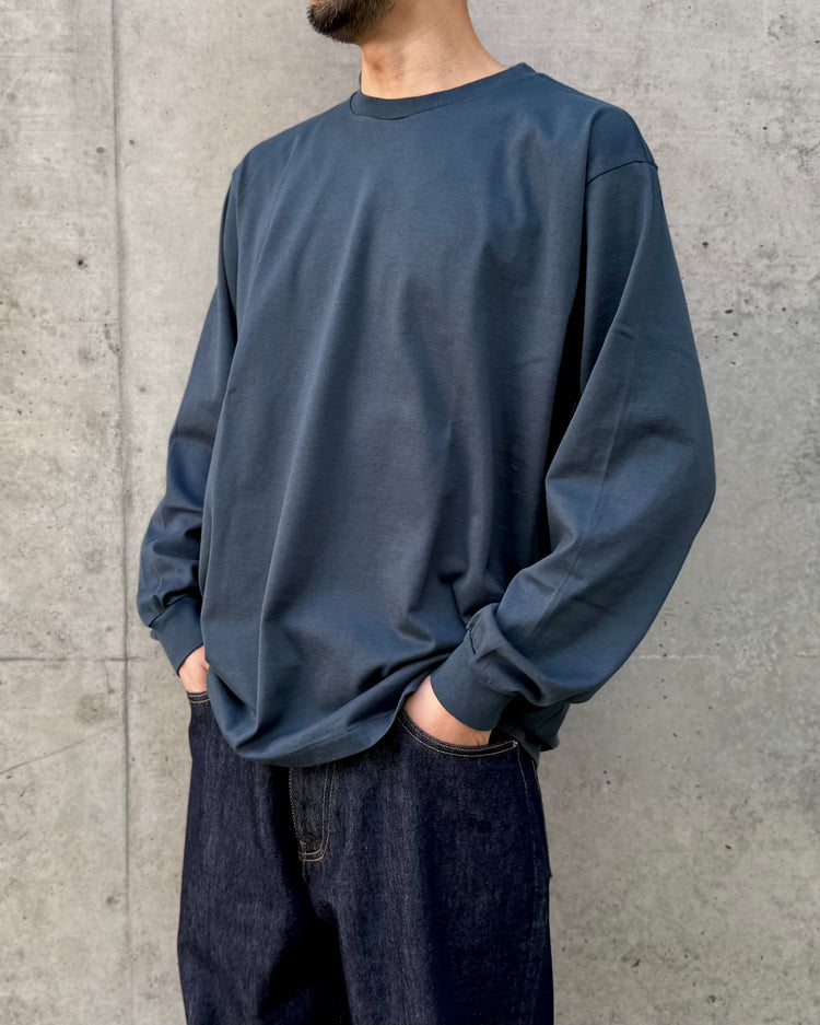 AURALEE / LUSTER PLAITING L/S TEE / DEEP BLUE / A00P01GT