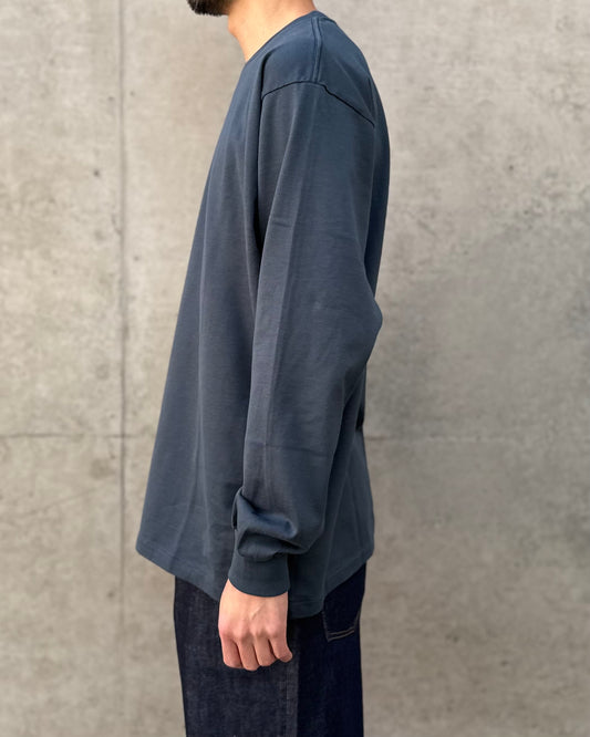 AURALEE / LUSTER PLAITING L/S TEE / DEEP BLUE / A00P01GT