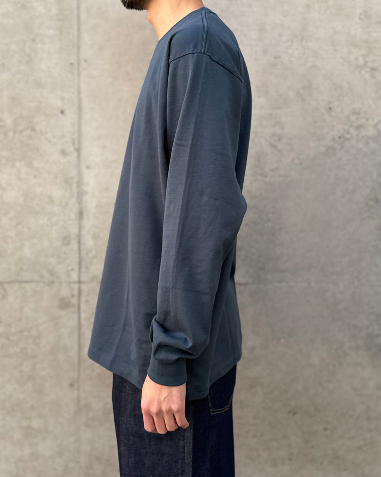 AURALEE / LUSTER PLAITING L/S TEE / DEEP BLUE / A00P01GT