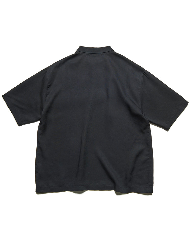 SOPHNET. / LINEN MESH OVERSIZED POLO / BLACK / SPNT-260022