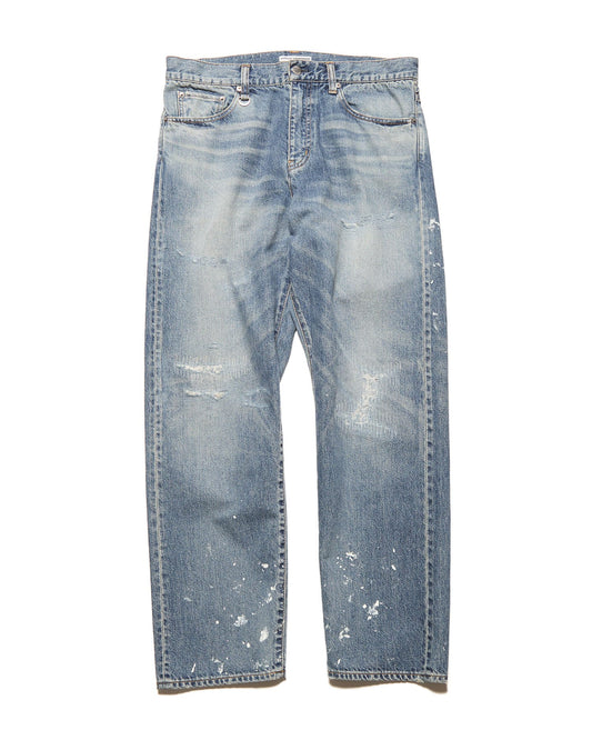 uniform experiment / DAMAGED REGULAR-FIT JEANS / INDIGO / UE-260012