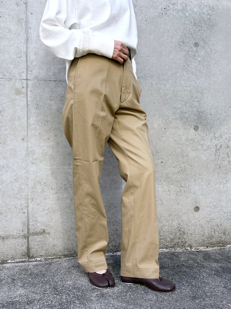 THE SHINZONE / WASHED HIGH WAIST CHINO PANTS / BEIGE/ 23MMSPA07