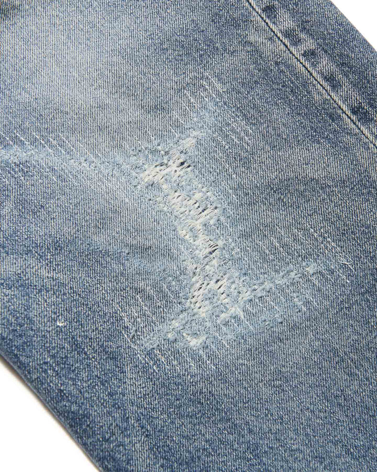 uniform experiment / DAMAGED REGULAR-FIT JEANS / INDIGO / UE-260012