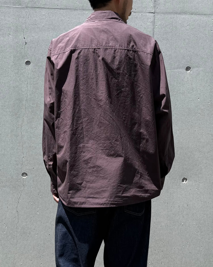 AURALEE / GARMENT-DYED FINX SHUTTLE WEATHER SHIRT / DARK BROWN / A26SS01SW