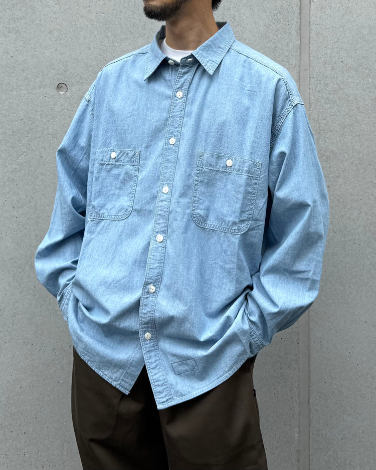 DESCENDANT / NORMAN CHAMBRAY LS SHIRT / INDIGO / 262WVDS-SHM03