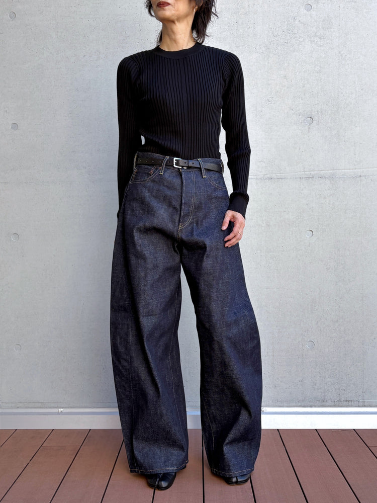 HYKE / WIDE RIBBED SWEATER / BLACK / 11435 /