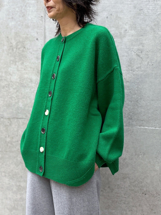 ENFÖLD / CIRCLE CARDIGAN  / GREEN / 300IA270-2501