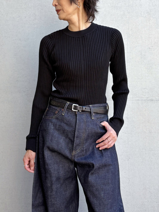 HYKE / WIDE RIBBED SWEATER / BLACK / 11435 /