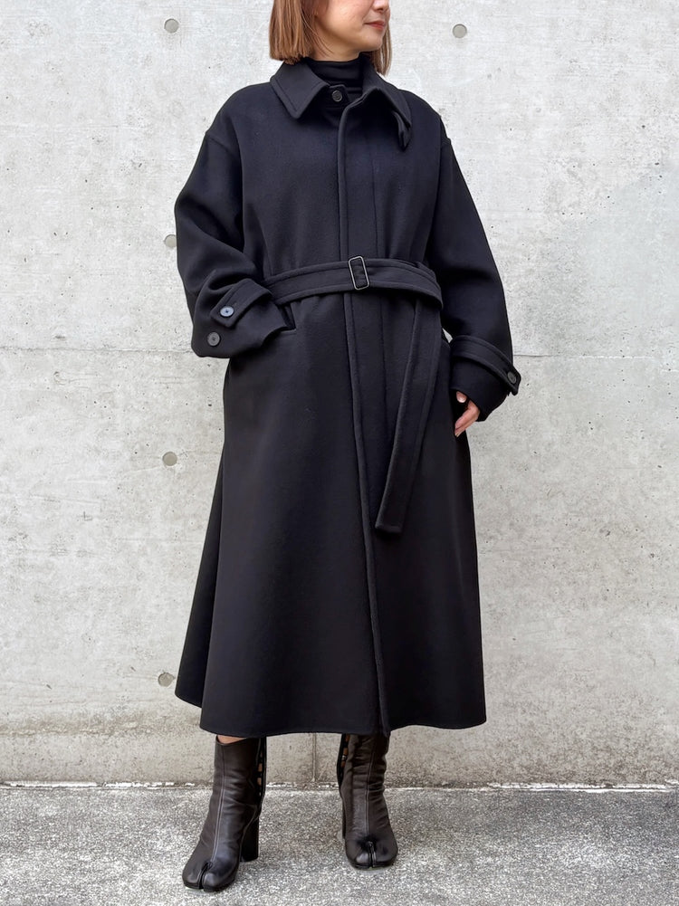 08sircus / Wool double face rever coat / black / S26AW-OT14