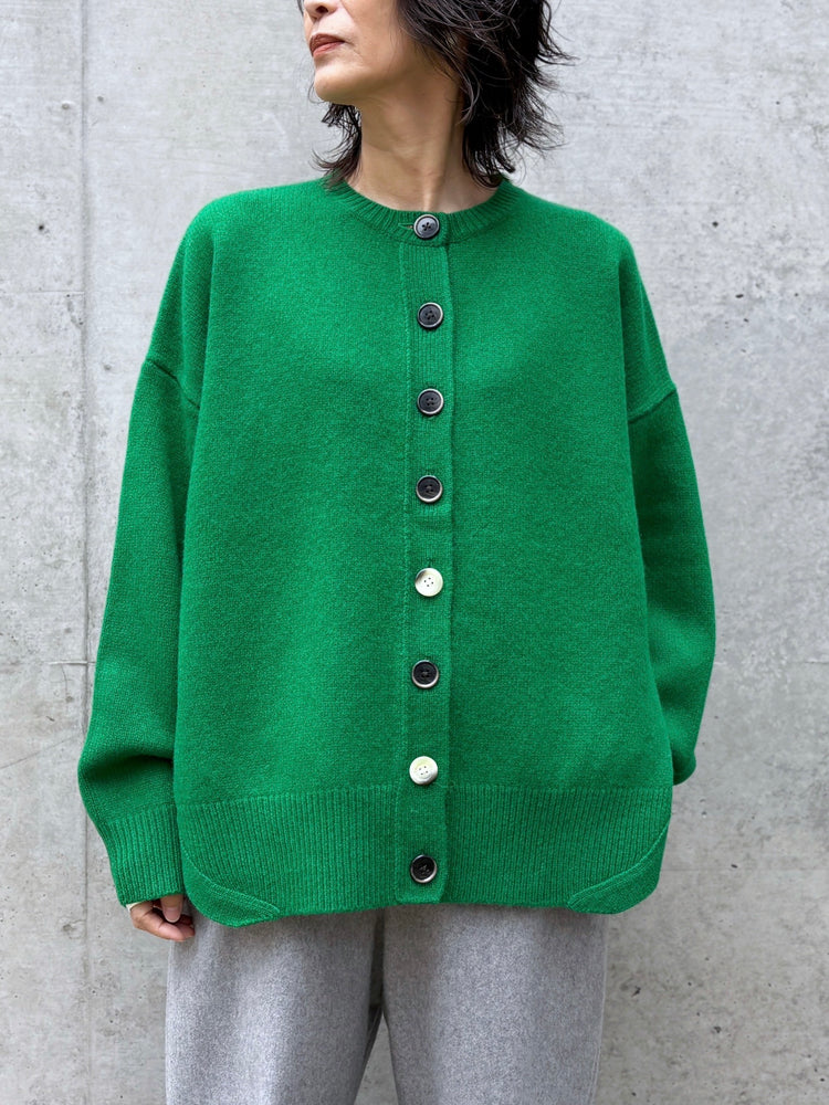 ENFÖLD / CIRCLE CARDIGAN  / GREEN / 300IA270-2501