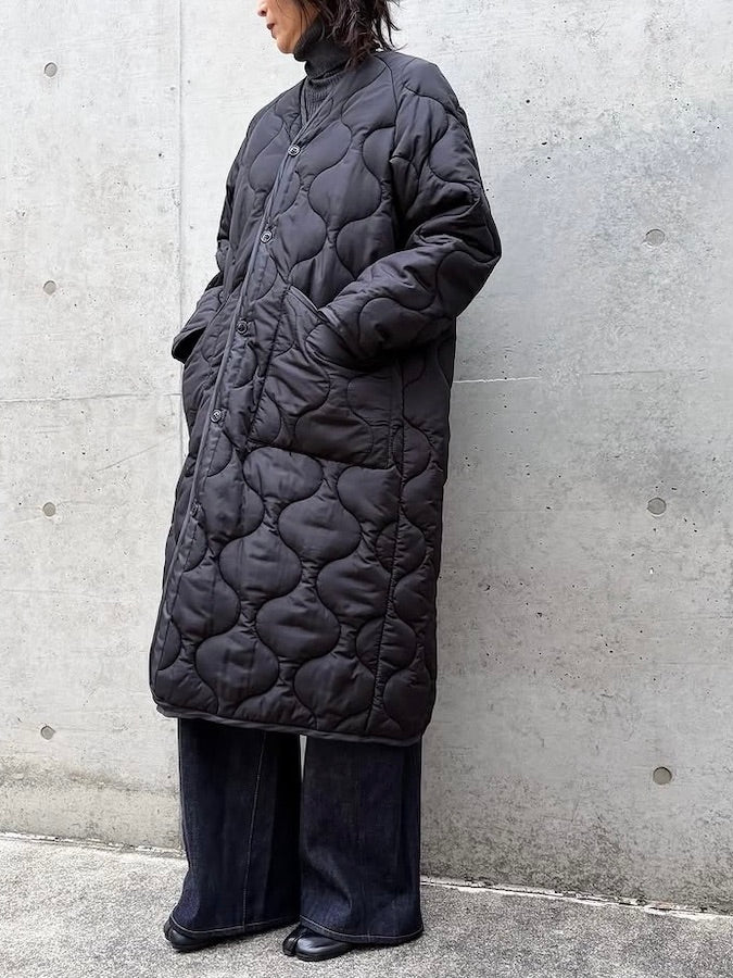 HYKE / QUILTED LINER COAT / BLACK / 17537