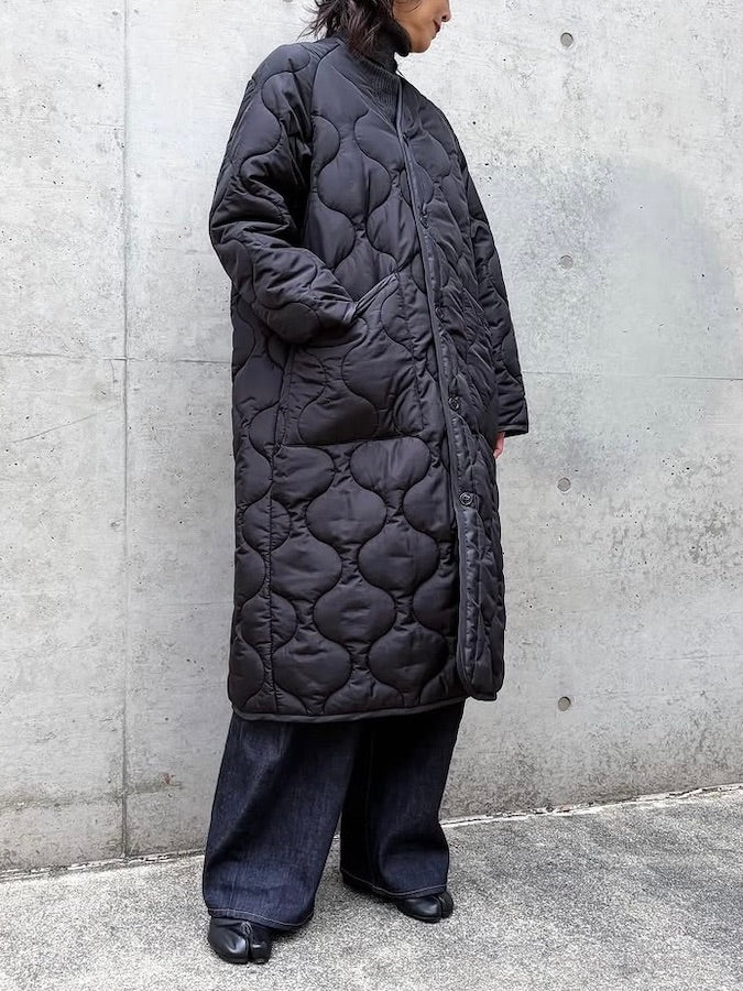 HYKE / QUILTED LINER COAT / BLACK / 17537