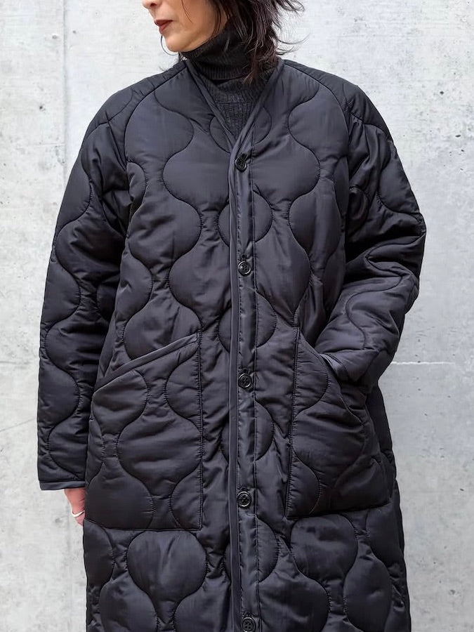 HYKE / QUILTED LINER COAT / BLACK / 17537