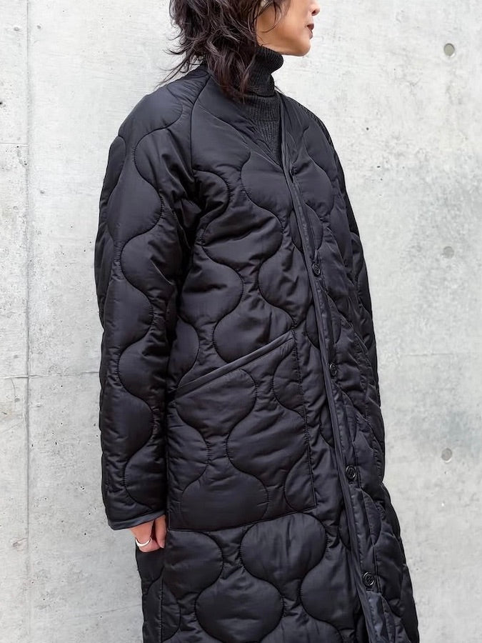 HYKE / QUILTED LINER COAT / BLACK / 17537