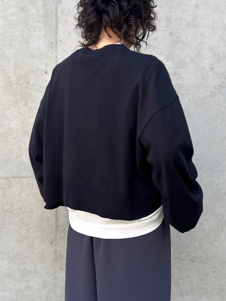 ENFÖLD / LAYERED-LIKE-HEM CARDIGAN / BLACK / 300JS270-2221