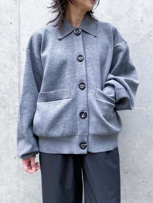 någonstans / soutien-collar knit cardigan / Stone / 470IA170-1391