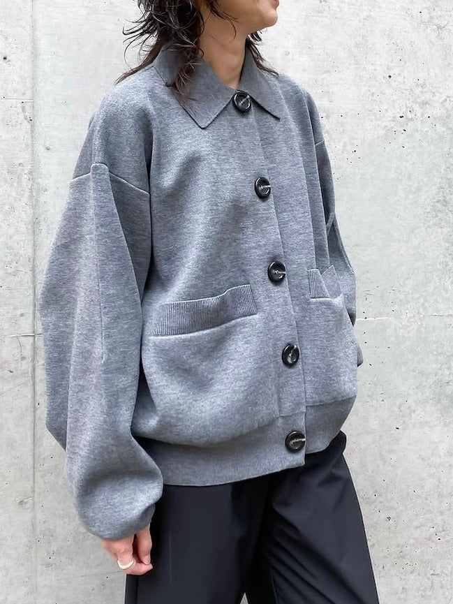 någonstans / soutien-collar knit cardigan / Stone / 470IA170-1391