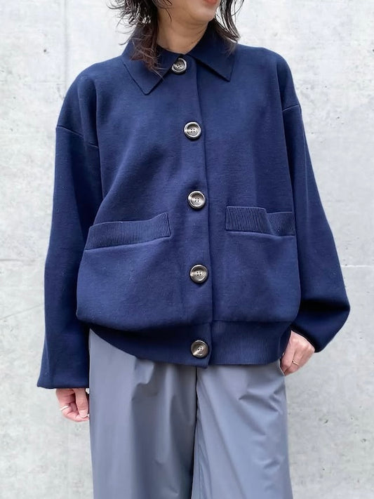 någonstans / soutien-collar knit cardigan / Space / 470IA170-1391