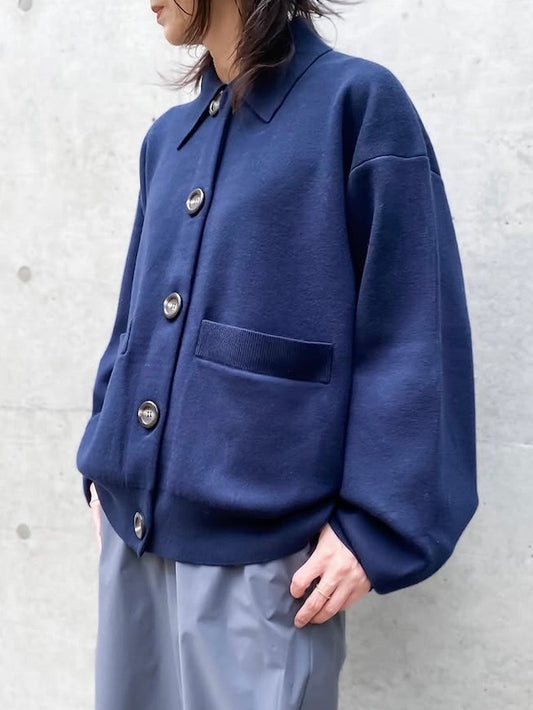 någonstans / soutien-collar knit cardigan / Space / 470IA170-1391