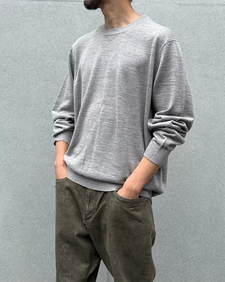 nonnative / OFFICER CREW SWEATER WOOL LINEN YARN / H.GRAY / NN-K4902