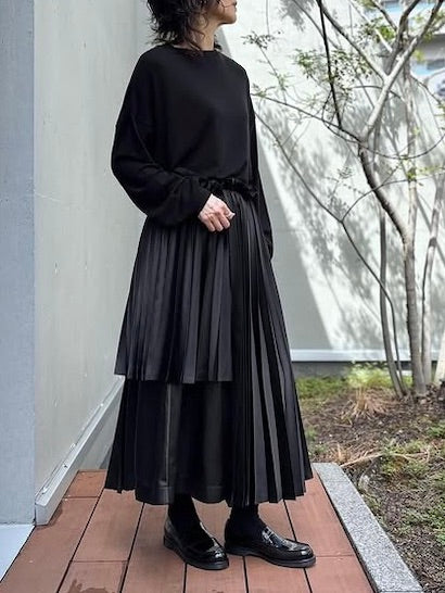 noir kei ninomiya / エステルサテンプリーツスカート（細プリーツ） / 3P-S016-051