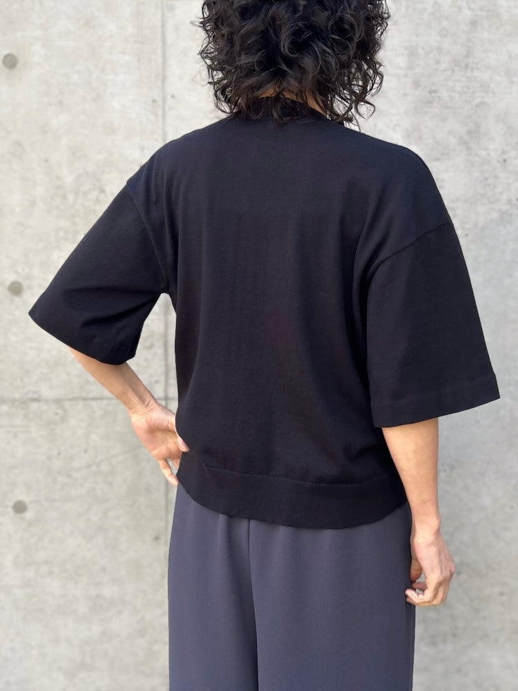 ENFÖLD / WIDE-SLEEVES T-SHIRT / BLACK / 300JS270-2231