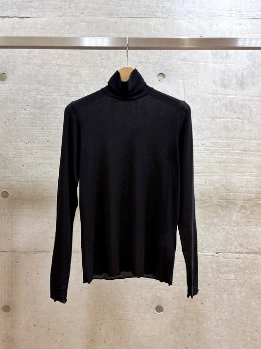 HYKE / C/S TURTLE NECK TEE / BLACK / 12447