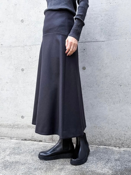AURALEE / LIGHT MELTON SKIRT / DARK CHARCOAL