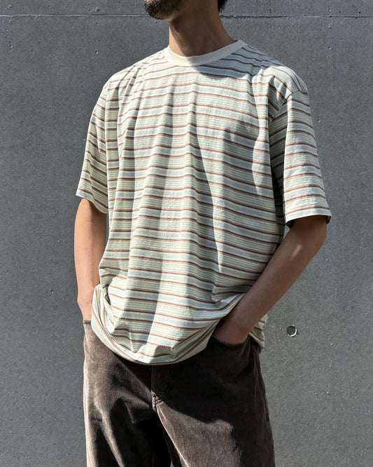 AURALEE / GRADIENT STRIPE JERSEY TEE / FADE MINT STRIPE / A26ST02GJ