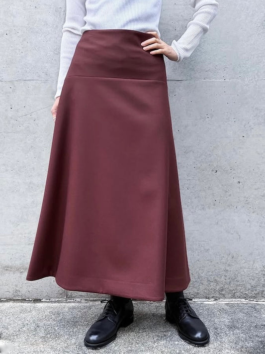 AURALEE / LIGHT MELTON SKIRT / BORDEAUX