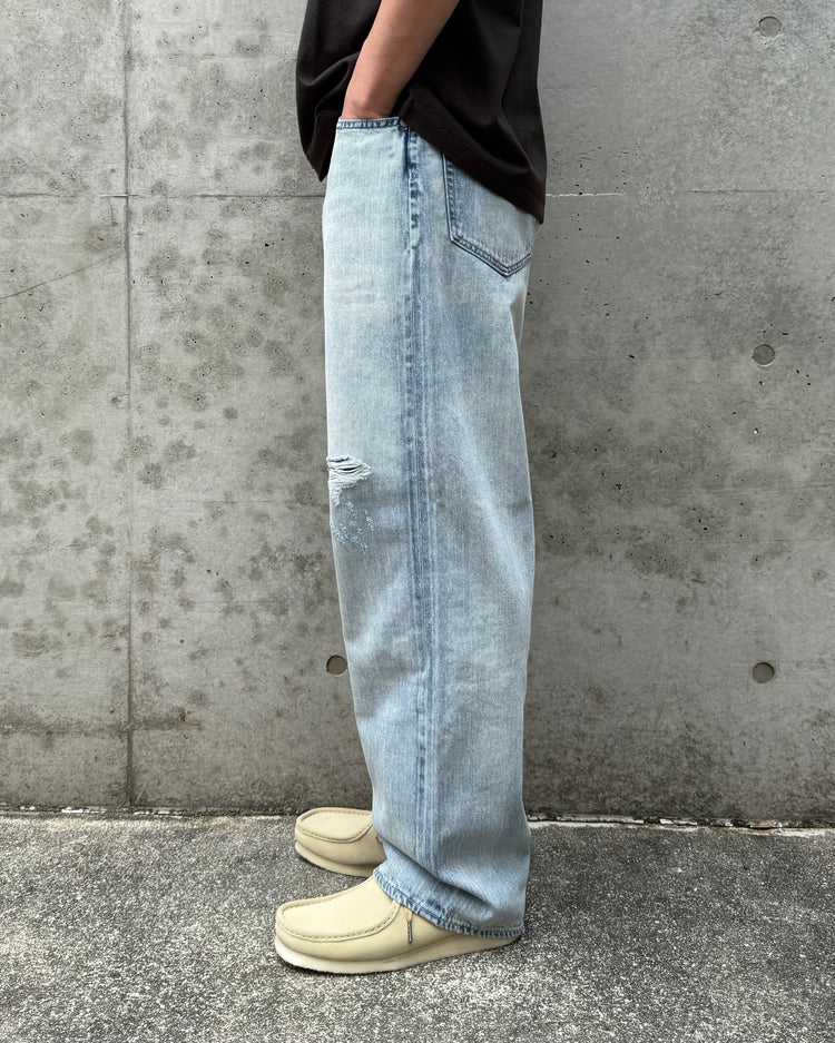 AURALEE / FADED SELVEDGE LIGHT DENIM WIDE PANTS / LIGHT INDIGO / A26SP03DE