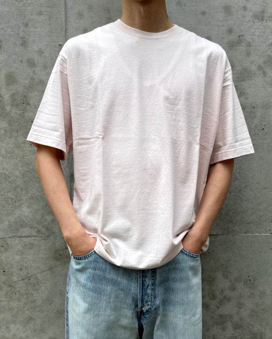 AURALEE / BRUSHED ORGANIC COTTON JERSEY TEE / PALE PINK / A26ST02PT