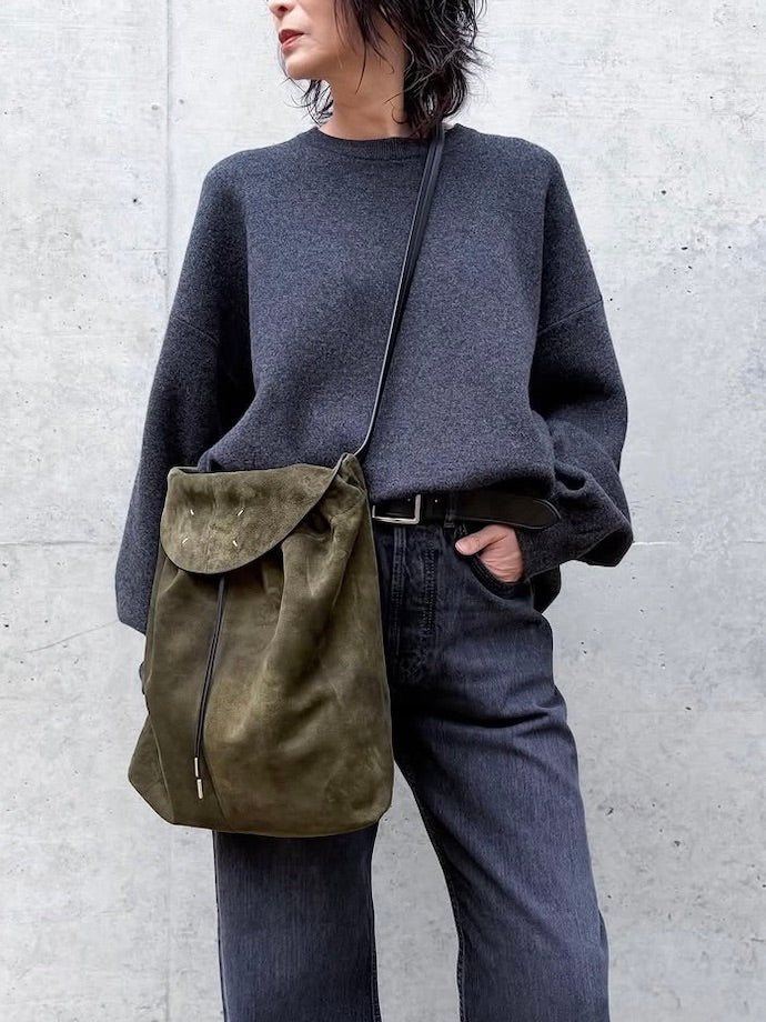 MM⑥  Maison Margiela / ドローストリング ホーボー スモール / khaki and black / SB1WC0026P8572