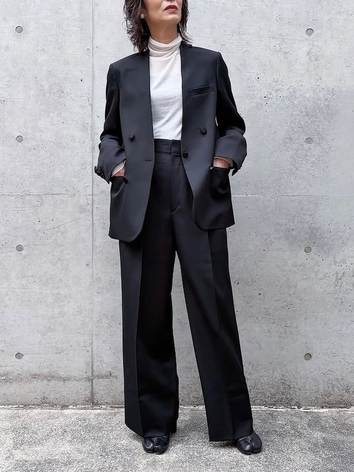 CINOH / TWO TUCK WIDE PANTS / BLACK / BF-PT-010