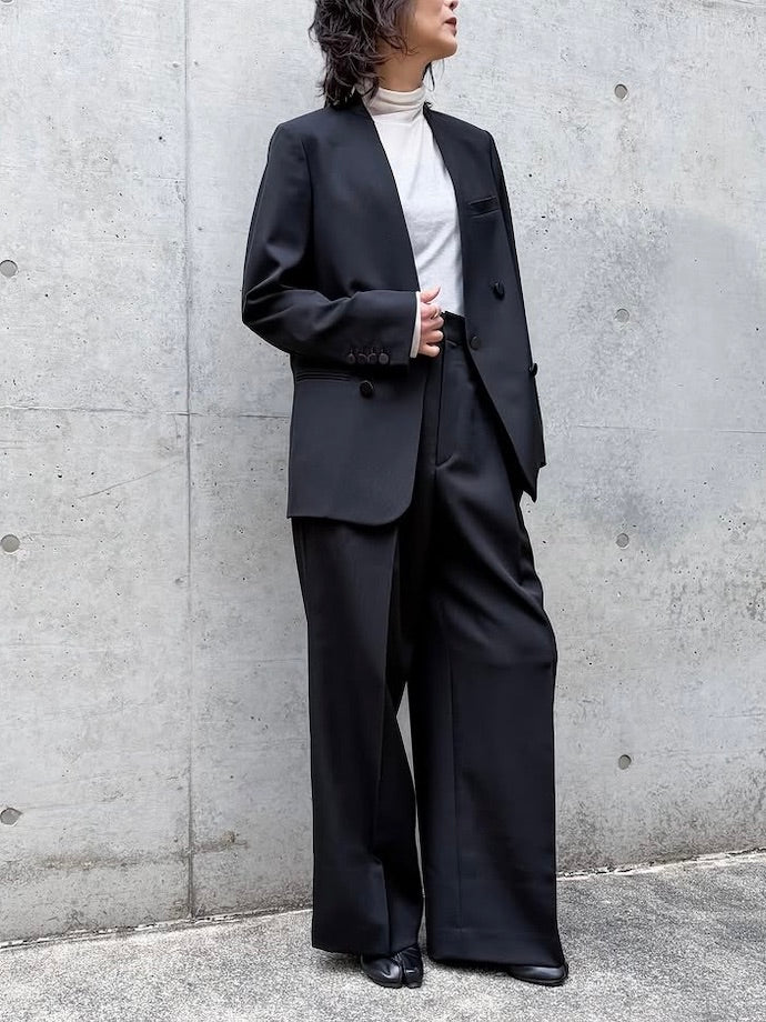 CINOH / NO COLLAR JACKET[ブラック×ブラック] / BLACK / BF-JK-011