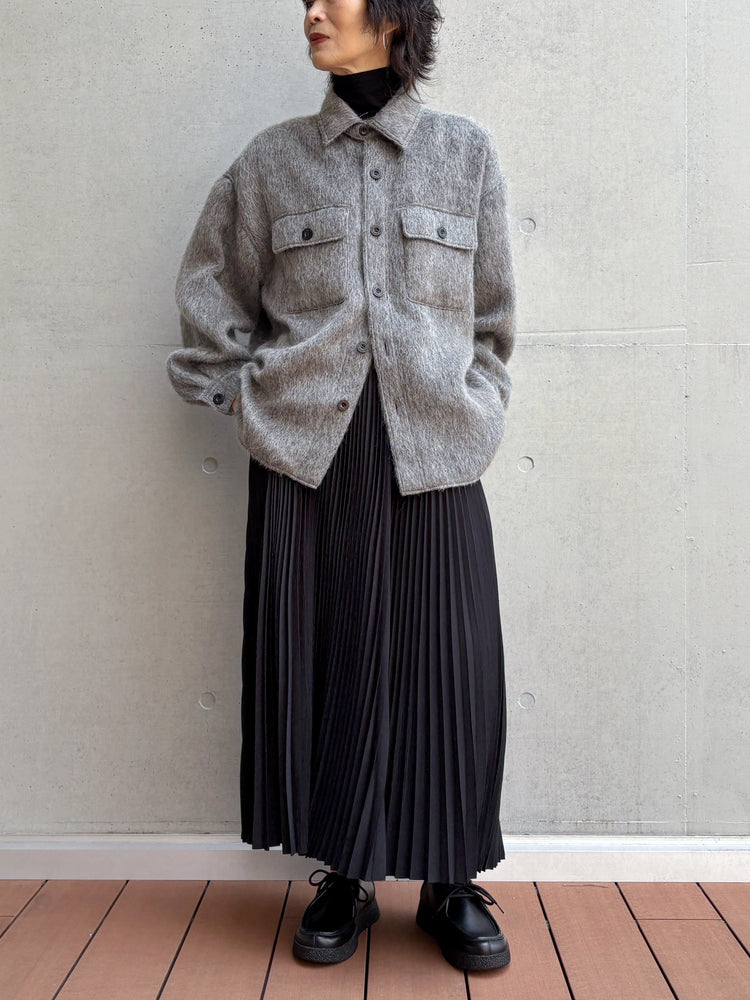 HYKE / SHAGGY CPO JACKET / GRAY / 17590