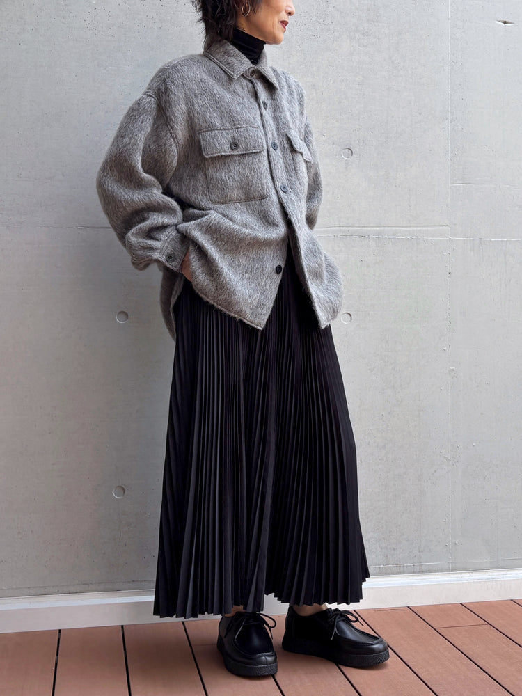 HYKE / SHAGGY CPO JACKET / GRAY / 17590